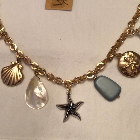 Patricia Nash Egyptian Gold & Silver Ox Finish Seashore Charm Necklace OS NWT - Picture 14 of 16